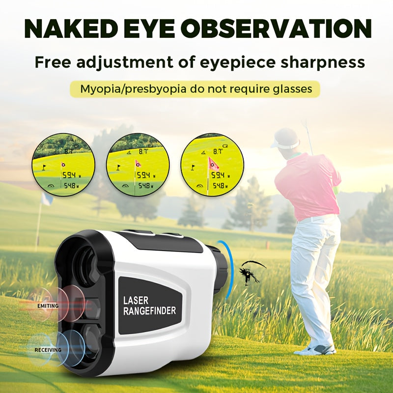 1200-Yard Golf Rangefinder LAB12 with 6.5x Magnification, Slope Compensation and Flag Lock, White USB Rechargeable Outdoor Accessory