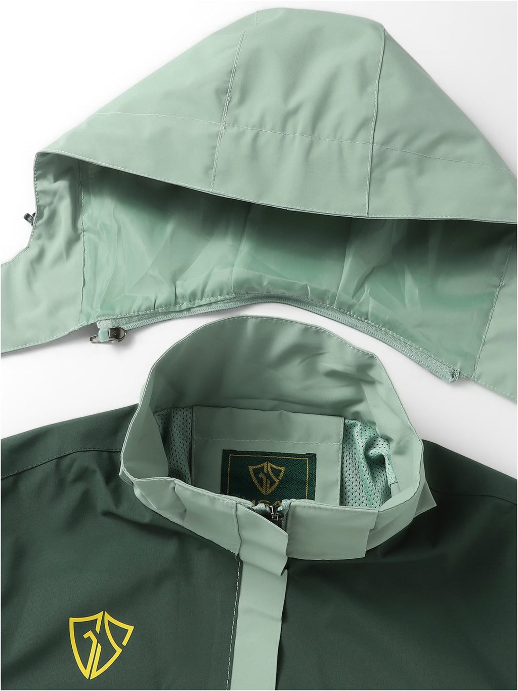 Packable Rain Jacket for Women, Lightweight Hooded Windbreaker with Mesh Lining, Detachable Hood, Adjustable Cuffs and Zipper Pockets for Light Rain