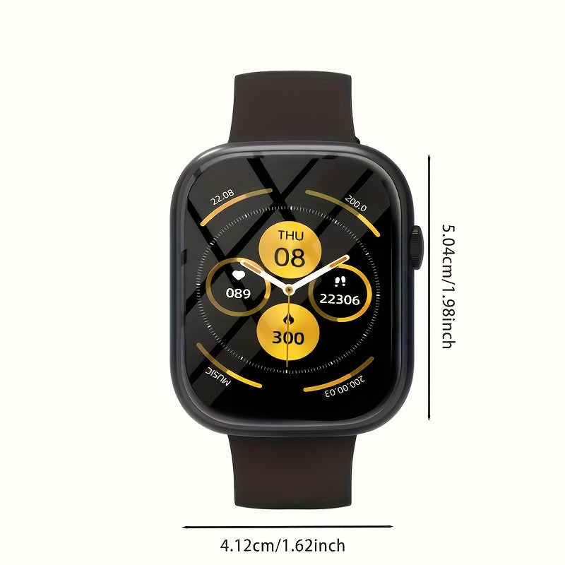 2.01-Inch Calling Fitness Smartwatch for Men and Women, Touchscreen Step and Calorie Tracker with Message Reminders for Android and iPhone