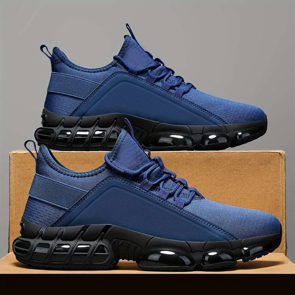 Men's Air Cushion Running Shoes, Lightweight Breathable Fabric Low-Top Sneakers for Gym Training, Everyday Walking and Casual Wear