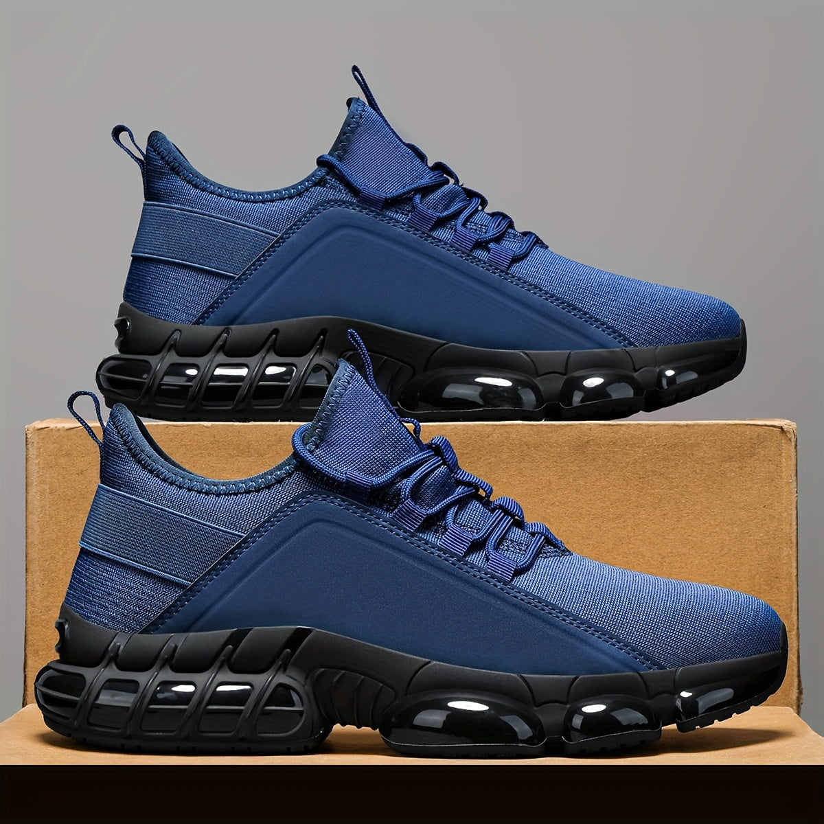 Men's Air Cushion Running Shoes, Lightweight Breathable Fabric Low-Top Sneakers for Gym Training, Everyday Walking and Casual Wear