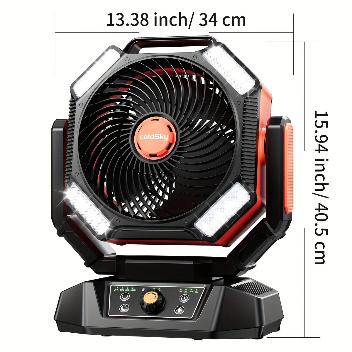 40000mAh Camping Fan with Remote Control and 4-Mode LED Light, USB Rechargeable Portable Desktop Fan for Tents and Power Outages, No Adapter