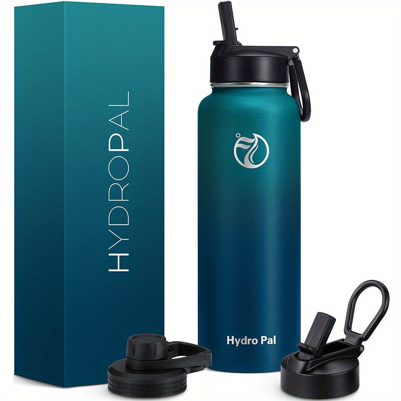 40 oz Insulated Stainless Steel Water Bottle with Chug and Straw Lids