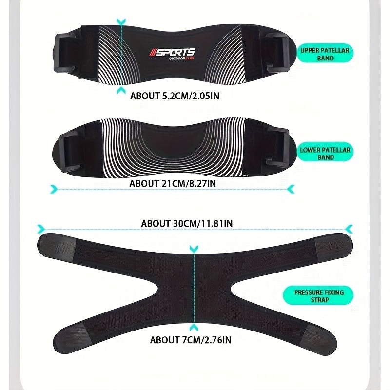 Compression Knee Brace Set, 2-Piece Adjustable Support for Women and Men, Fitness Equipment for Running, Basketball and Weightlifting