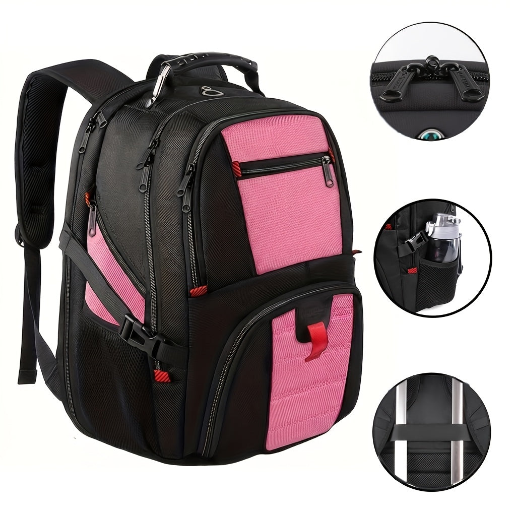 17-Inch Laptop Travel Backpack with Three Main Compartments, Padded Computer Storage and Mesh Shoulder Straps for College, Work and Weekend Trips