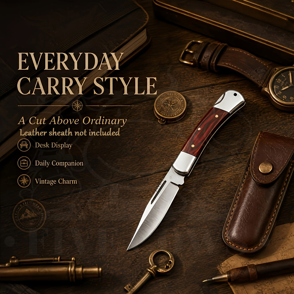 Red Folding Utility Knife with Spearhead Blade and Ergonomic Handle, Lightweight Portable Cutting Tool for Adult Camping and Precision Tasks