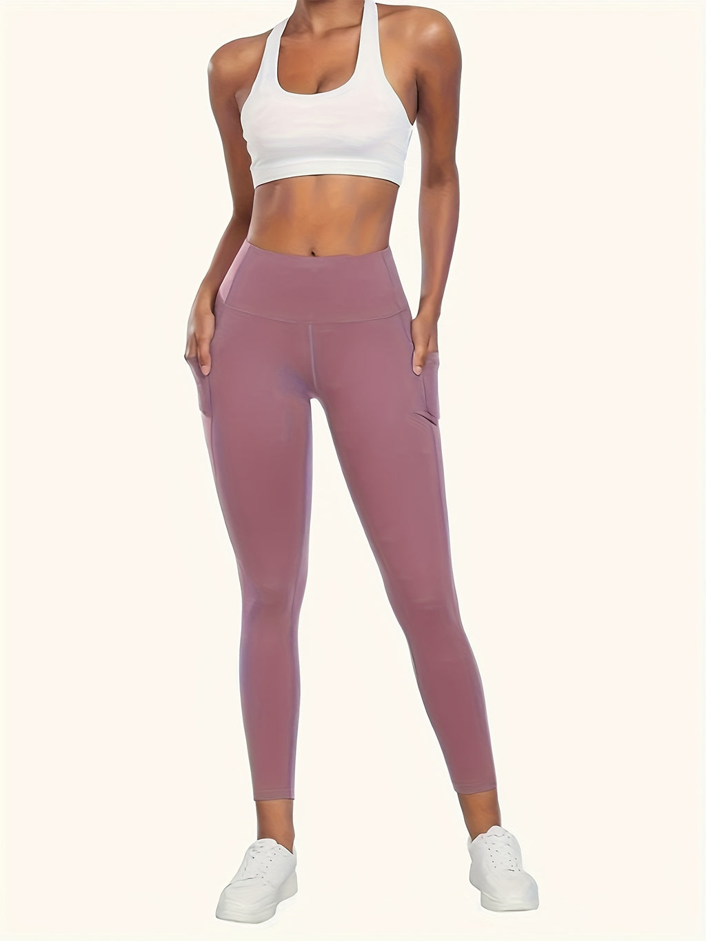 4-Pack Women's High-Waisted Capri Workout Leggings with Side Pockets, PRO-FiT Stretch Yoga and Running Pants in Mixed Color, XXL
