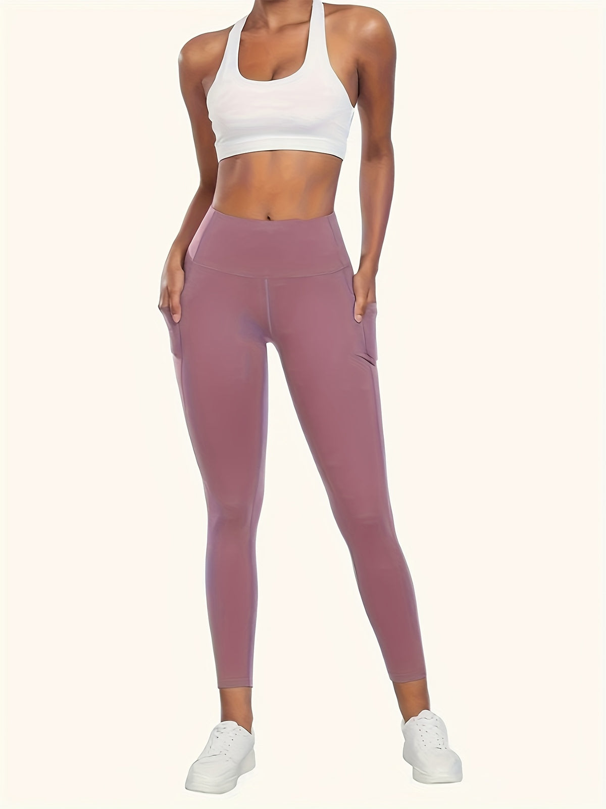 4-Pack Women's High-Waisted Capri Workout Leggings with Side Pockets, PRO-FiT Stretch Yoga and Running Pants in Mixed Color, XXL