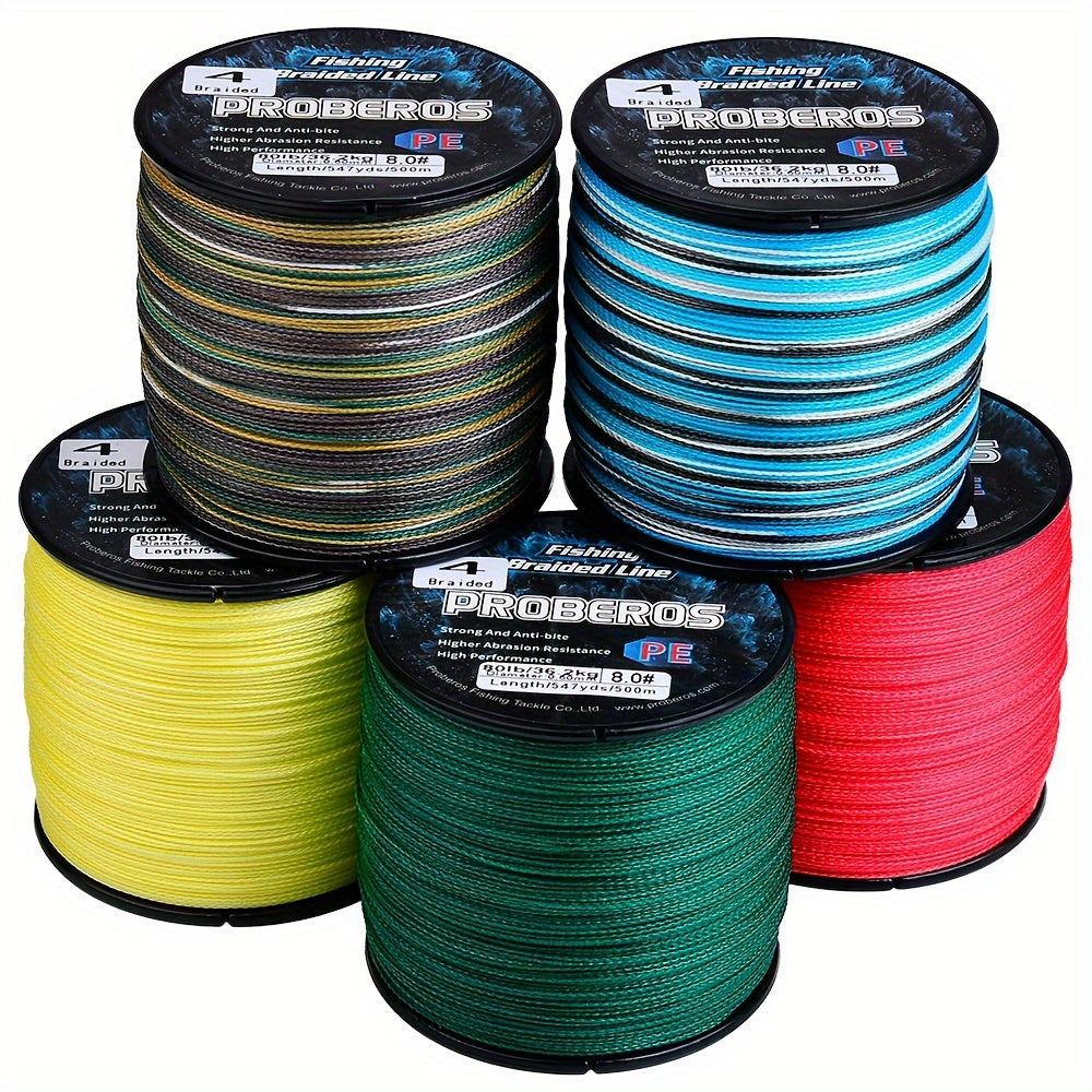 4-Strand Braided Fishing Line, 547-Yard Polyamide Spool with Abrasion Resistance, Zero Stretch and 6–80 lb Test Options for Anglers