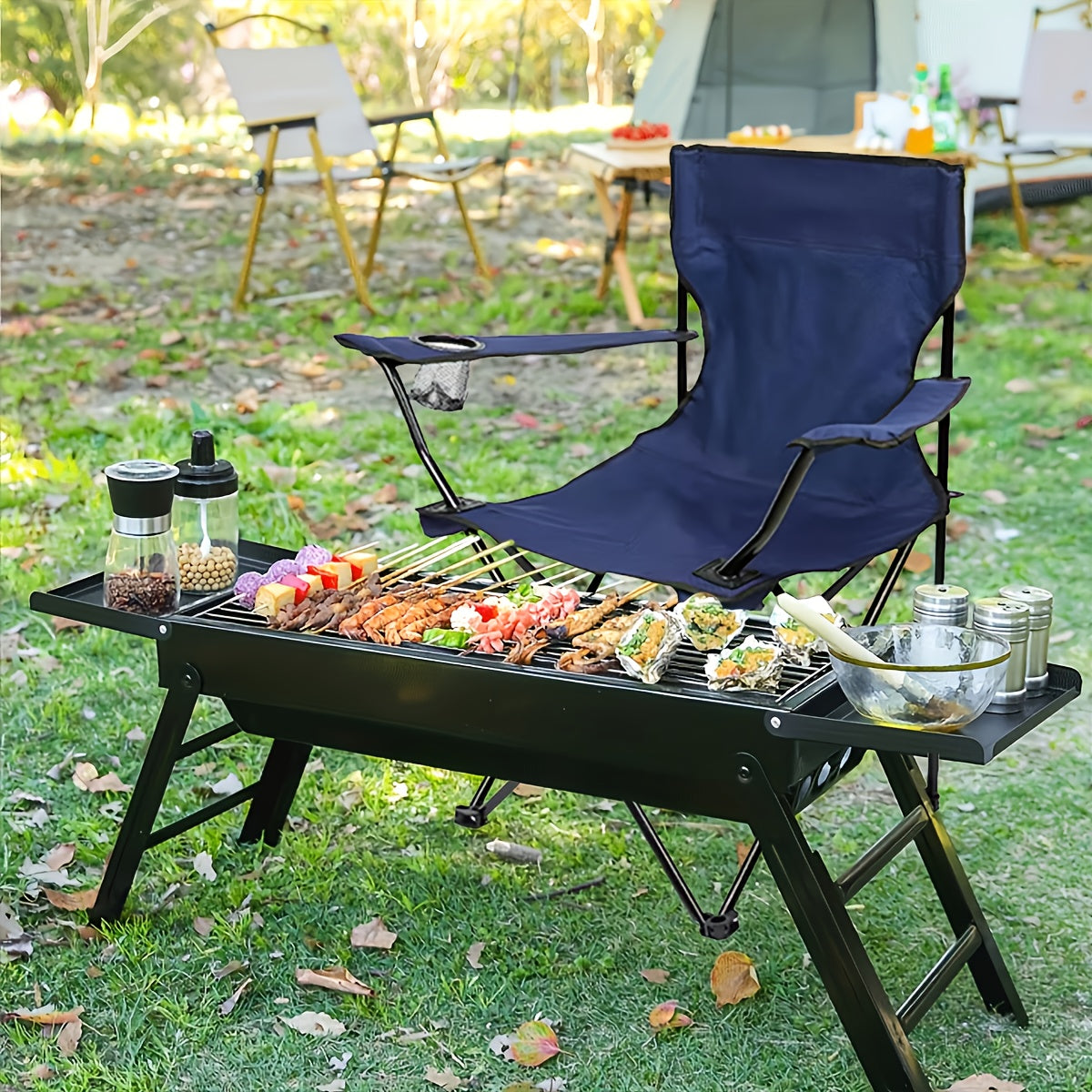 2-Pack Folding Camping Chairs with Cup Holders and Carry Bags