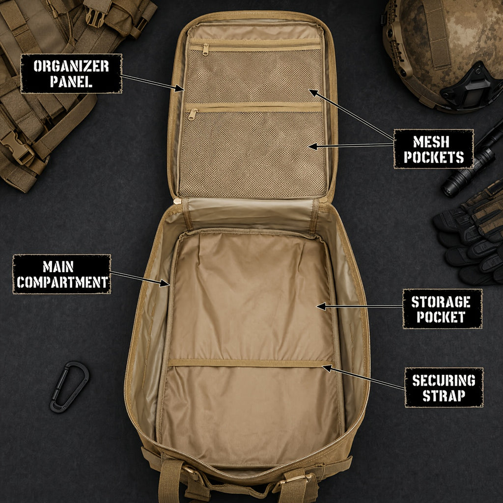 900D MOLLE Tactical Backpack with 17-Inch Laptop Compartment, Expandable 11.89-Gallon Multi-Pocket Rucksack for Hiking, Camping and Travel