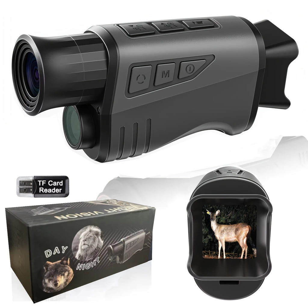 Handheld Night Vision Monocular with Infrared Viewing, Listed 720P Camera for Hunting, Camping and Wildlife Observation, Optional 32GB Card Bundle