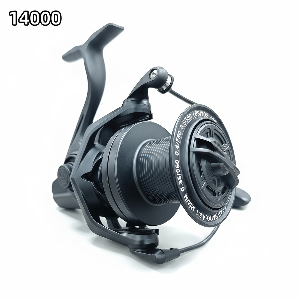 10000 Sea Fishing Reel with Listed Metal Construction and Large Line Capacity, Large-Size Angling Equipment for Offshore Fishing Trips and Fishing Gifts