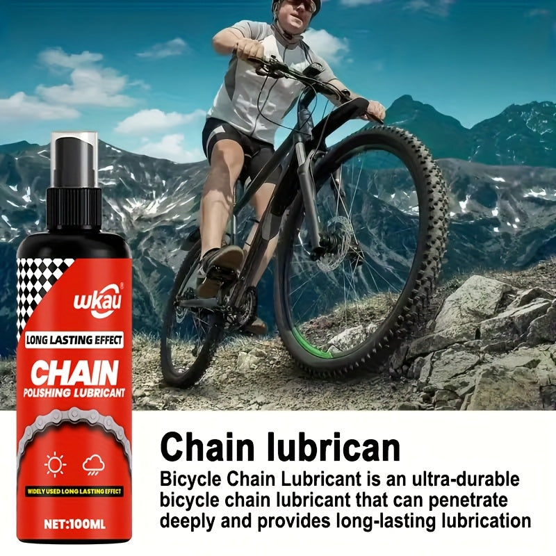 Bike Chain Lubricant Oil 3.38oz with Gift Towel for Mountain and Road Bicycles, Cycling Chain Care and Routine Bicycle Maintenance