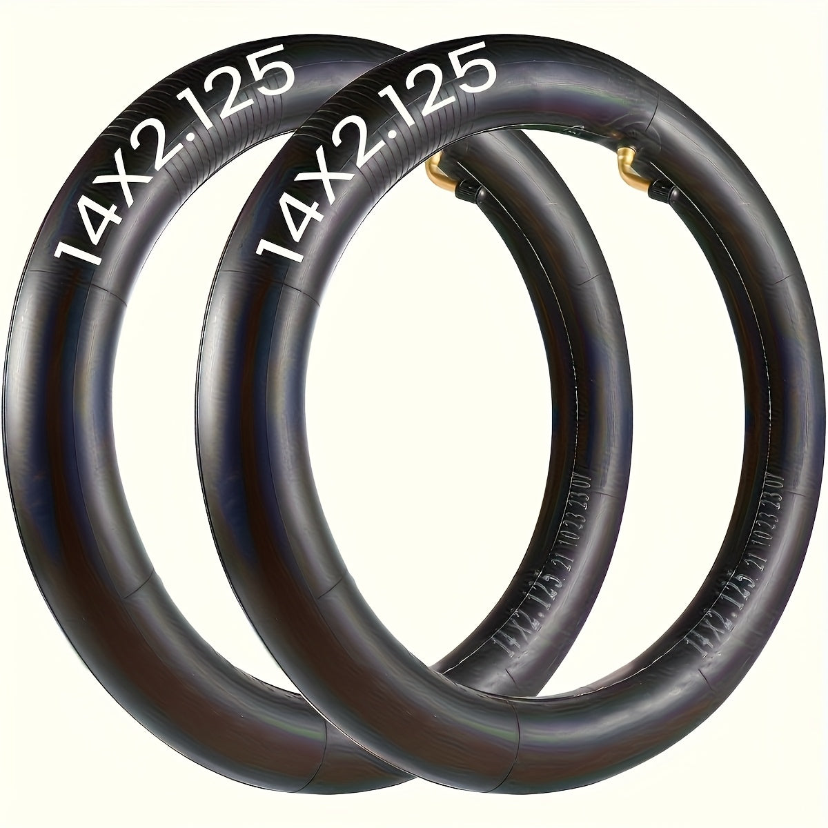 14x2.125 Inner Tubes 2-Pack for Compatible Bicycle and Electric Scooter Tires, Replacement Wheel Tubes for Routine Maintenance and Repairs