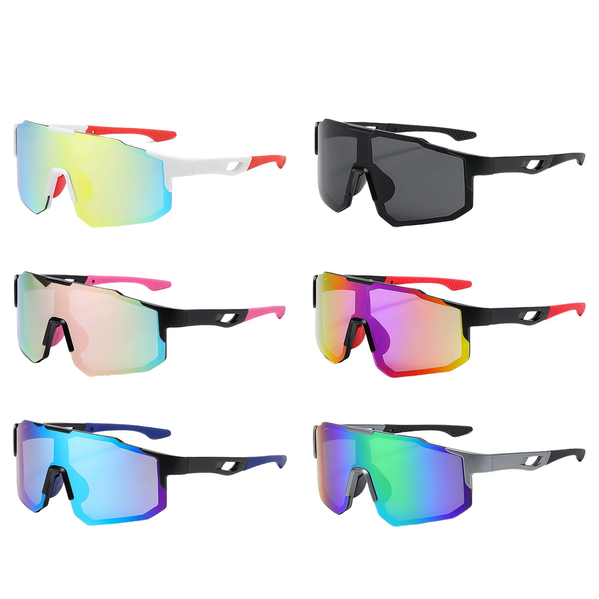 6-Piece Cycling Glasses Set for Men and Women, Outdoor Sports Eyewear with Eight Style Combinations for Mountain Biking and Everyday Rides