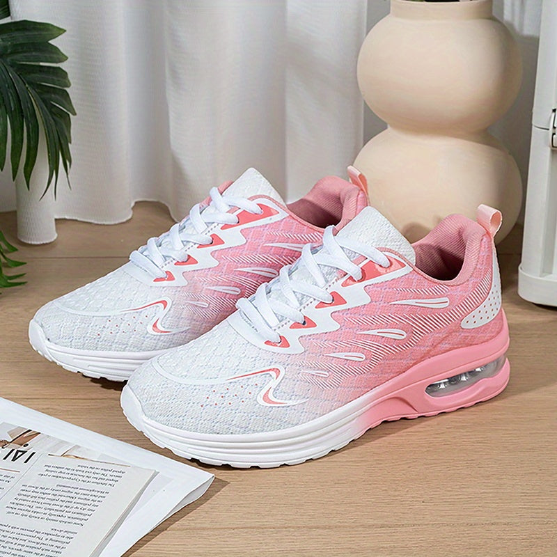 Women's Mesh Walking Shoes with Air Cushion and Arch Support, Lightweight Breathable Running Sneakers for Casual Wear and Gym Workouts