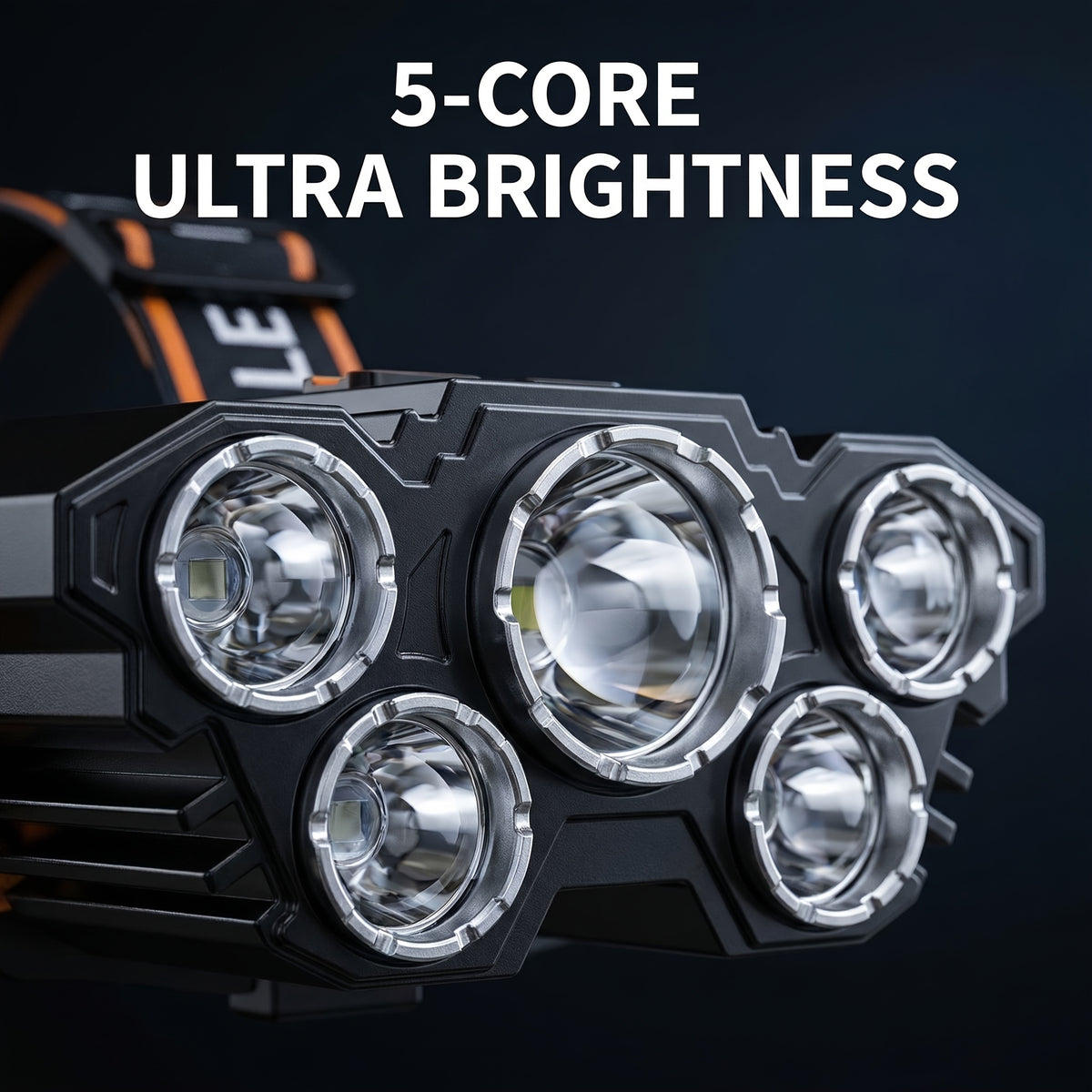 5-LED Rechargeable Headlamps 2-Pack with Four Lighting Modes and Listed IP65 Rating, Hands-Free USB Head Lights for Work and Car Repairs
