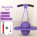 Fitness Bounce Ball with Flexible Handle, High-Elasticity Battery-Free Exercise Equipment for Outdoor Fun in Purple, Red or Blue