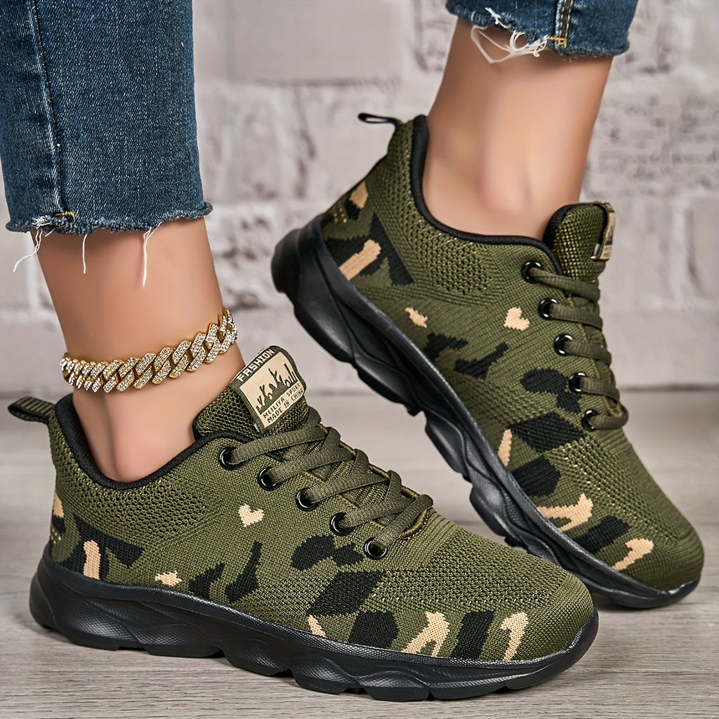 Women's Air Cushion Sneakers, Breathable Mesh Walking Shoes in Green and Grey Colors, Lightweight Casual Footwear for Gym and Everyday Wear