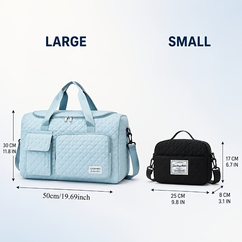 Travel Gym Duffel Bag with Dry-Wet Separation and Double-Sided Pockets, Shoulder and Crossbody Weekender for Fitness Gear and Short Trips