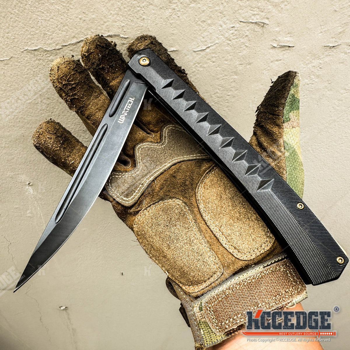 Large Folding Pocket Knife, 13-Inch Listed Size with Stainless Steel Blade and Ergonomic Handle, Black or Silver Options for Camping and Hiking