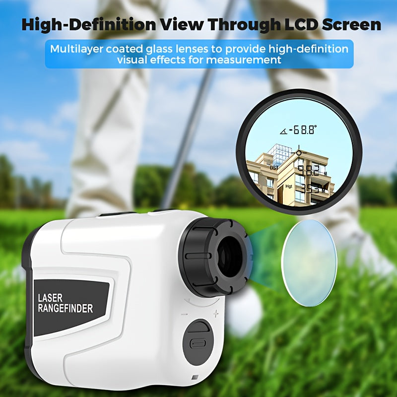 1200-Yard Golf Rangefinder LAB12 with 6.5x Magnification, Slope Compensation and Flag Lock, White USB Rechargeable Outdoor Accessory
