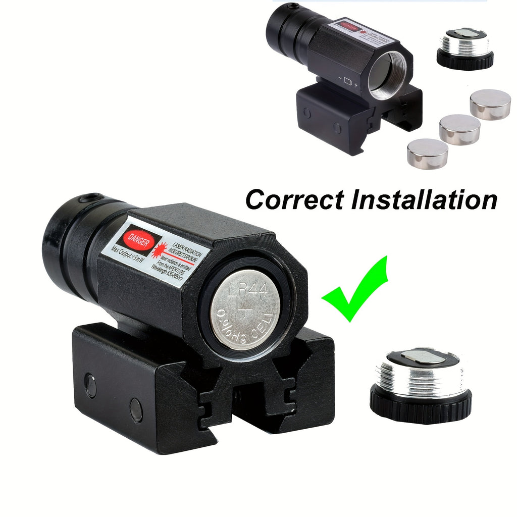 Compact Red Laser Sight with Rail Mount, Class IIIA AG13 Battery-Powered Accessory with Listed Output up to 5 mW for Hunting Gear Collections