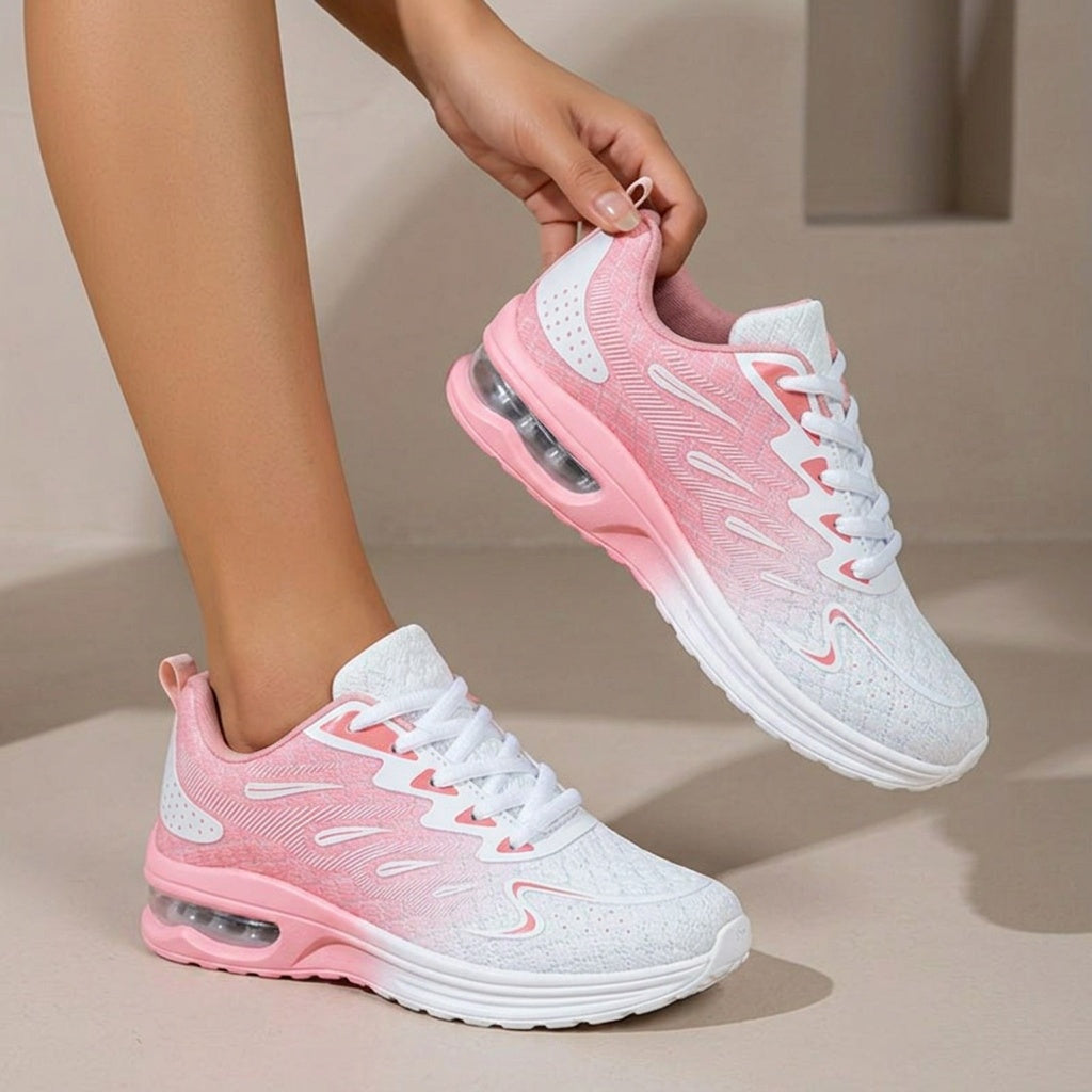 Women's Mesh Walking Shoes with Air Cushion and Arch Support, Lightweight Breathable Running Sneakers for Casual Wear and Gym Workouts