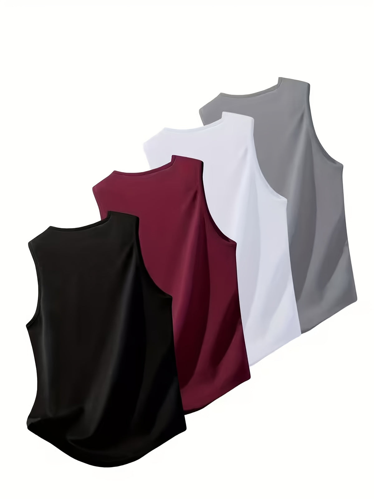 Men's USA Flag Sleeveless Workout Tank Tops, 4-Piece Set