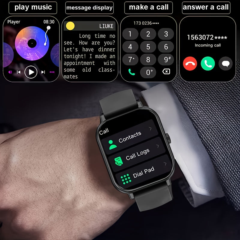 1.83-Inch Calling Smartwatch for Men and Women, Touchscreen Fitness and Sports Watch in Black or Pink, Everyday Outdoor Accessory with Smartphone Connection
