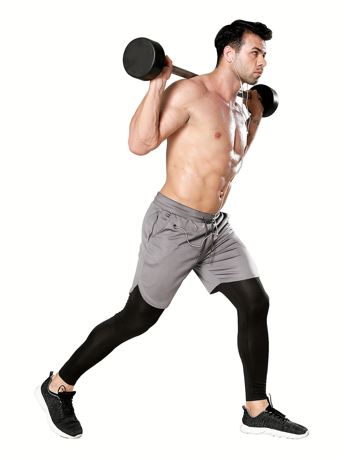 Men's Compression Pants with Towel Loop, 2-in-1 Running and Workout Gym Tights in Multiple Colors, Sizes S-XXL for Training Activewear
