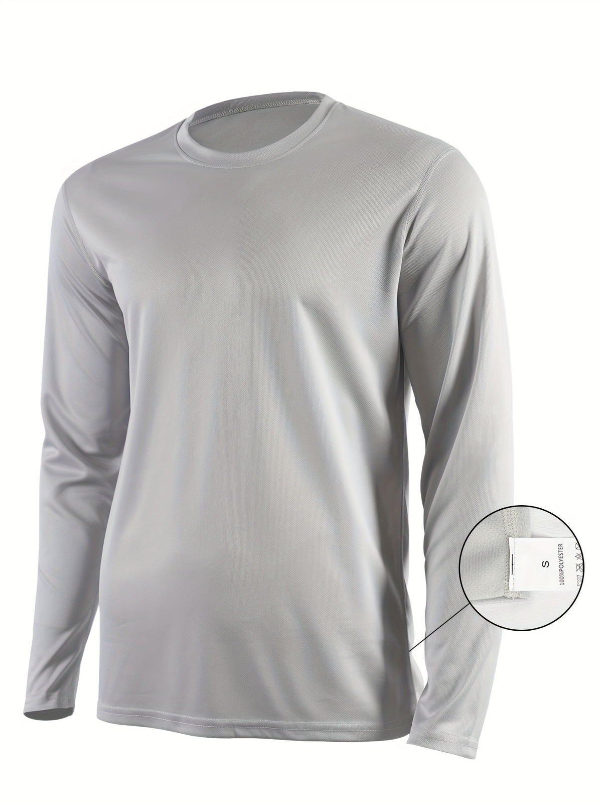 Regular-Fit Long Sleeve Workout Shirts for Men 5-Pack, Quick-Dry Breathable Moisture-Wicking T-Shirts in Mixed Colors for Running and Gym Training