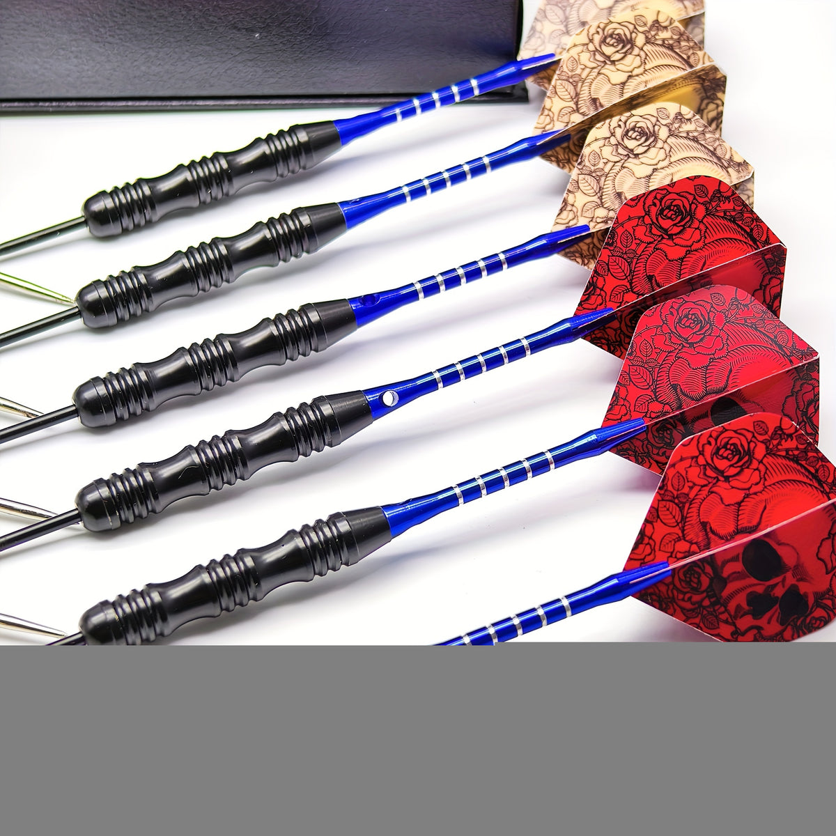 Metal Tip Darts Gift Set with Aluminum Alloy Shafts and Skull Flights, Boxed 6 or 12 Body Options with Extra Flights for Adult Indoor Game Nights