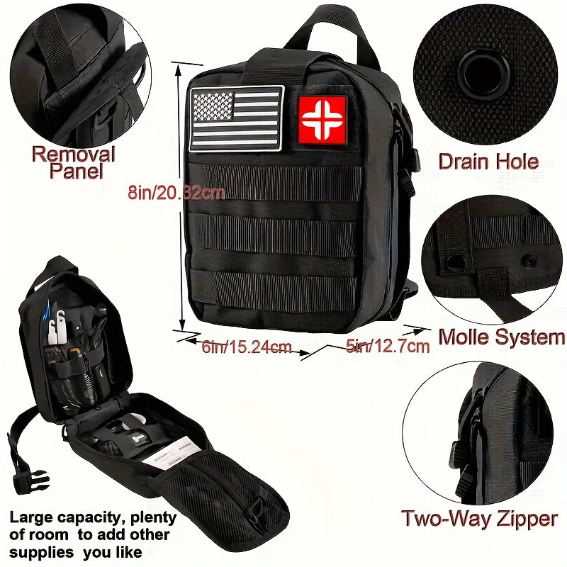 217-Piece Survival Kit with First Aid Supplies and Tools in MOLLE Storage Bag, Emergency Preparedness Set for Home and Outdoor Use