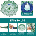 10-Hole Foldable Fishing Trap Net for Crab, Shrimp and Fish, Portable Mesh Catching Gear for Freshwater and Saltwater Anglers, 1 Piece