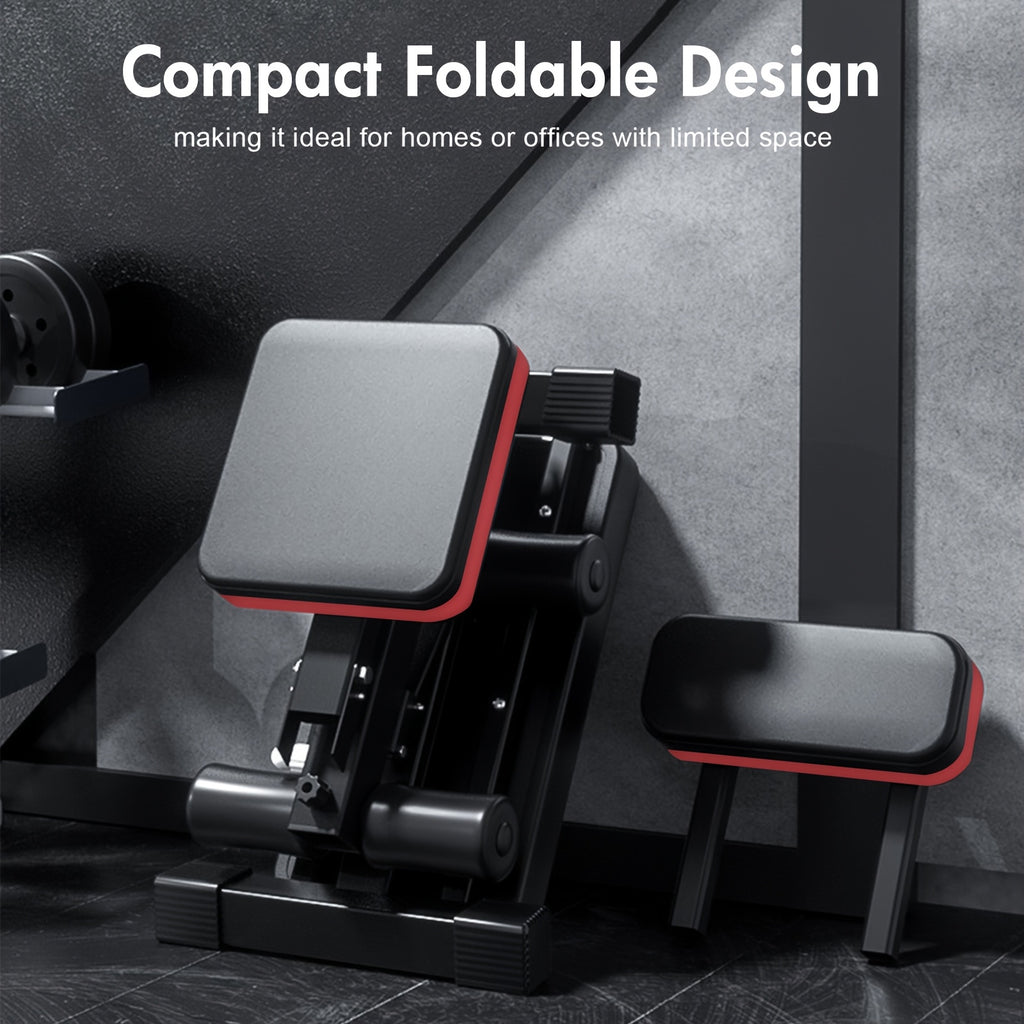 Folding Roman Chair Weight Bench, Multi-Function Home Gym Fitness Bench with Reinforced Frame, Thick PU Cushion and Adjustable Model Options