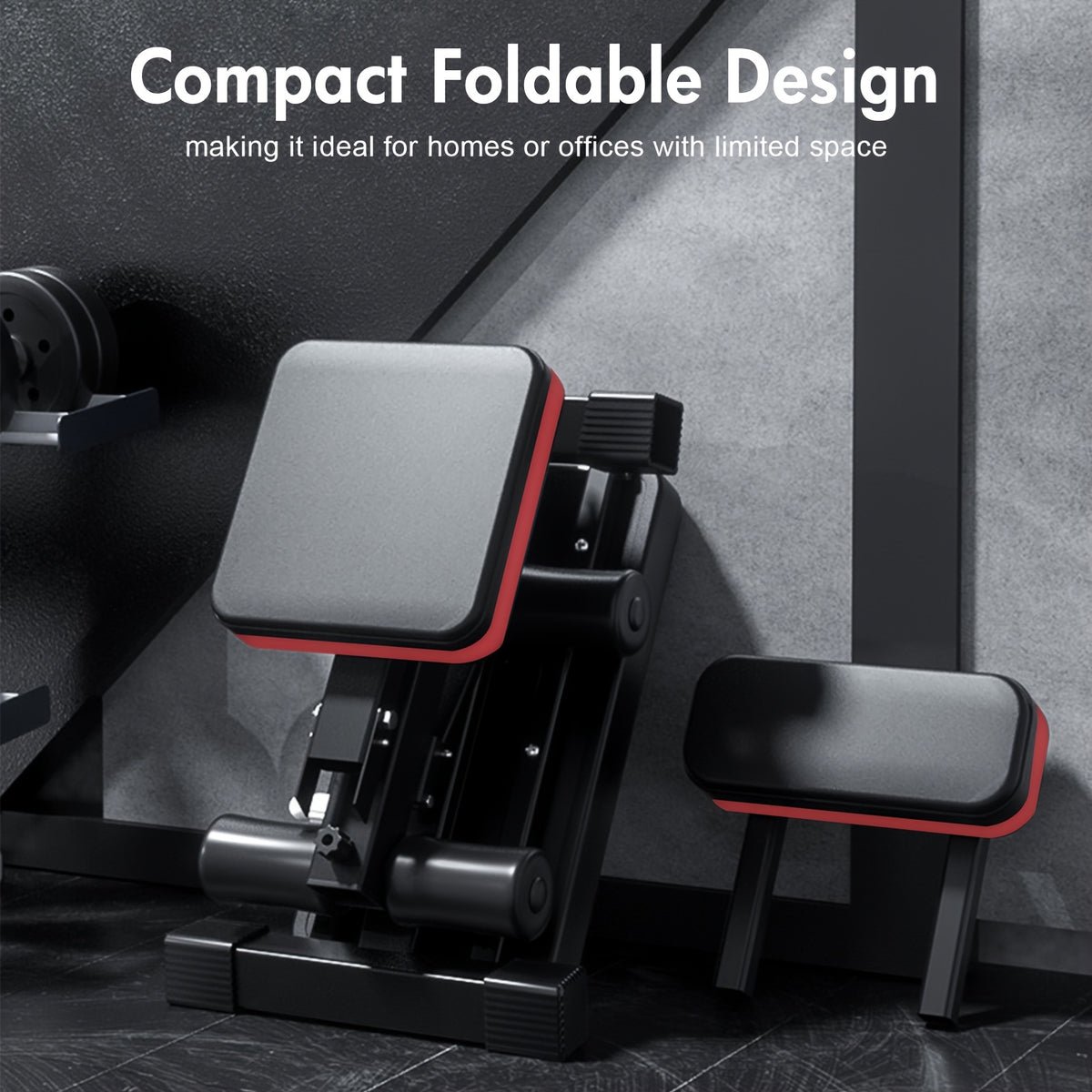 Folding Roman Chair Weight Bench, Multi-Function Home Gym Fitness Bench with Reinforced Frame, Thick PU Cushion and Adjustable Model Options