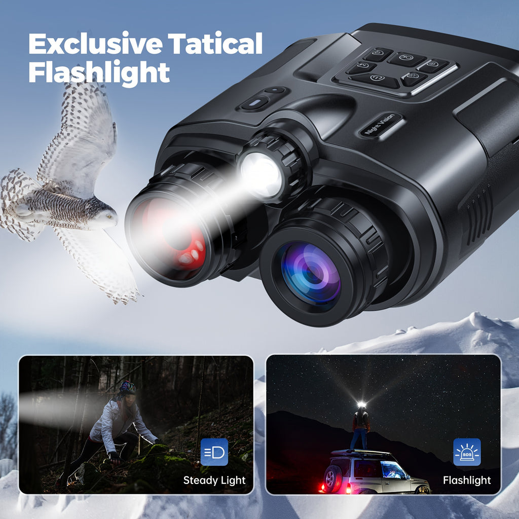 4K Digital Night Vision Goggles with 3.2-Inch Screen, 8X Digital Zoom and 64GB Memory Card for Adult Camping, Hunting and Outdoor Photo Video Capture