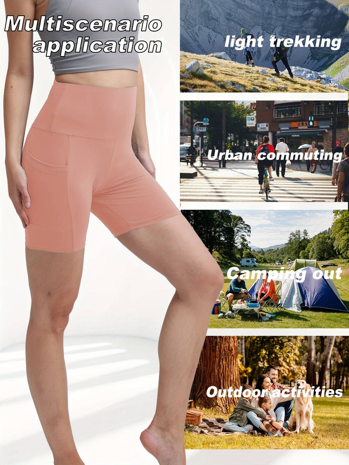 Quick-Dry Yoga Shorts for Women, High-Stretch Sports Shorts for Pilates, Running and Fitness in Dark Gray, Navy or Pink, Single Piece in Size S
