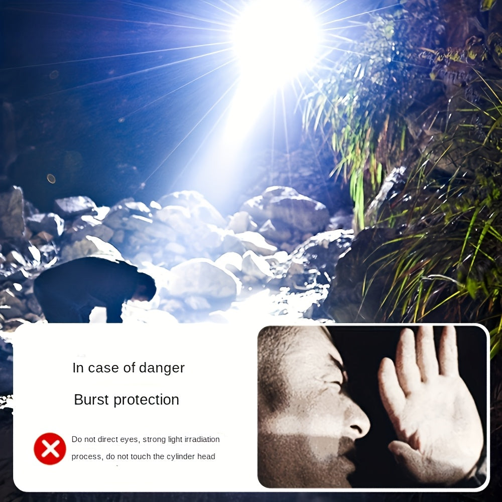 Aluminum Alloy Outdoor Flashlight, Black, 1- or 2-Piece Option