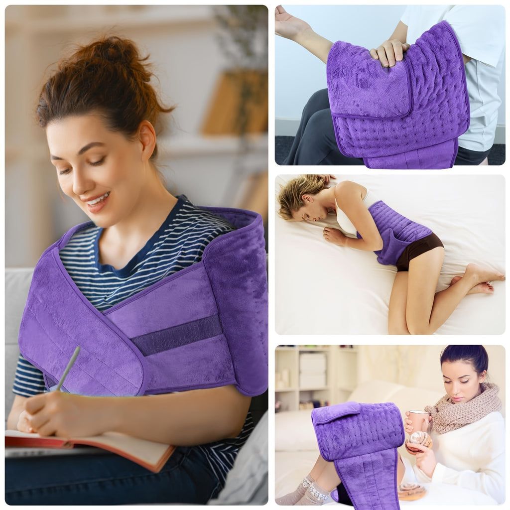 Electric Heating Belt for Men and Women, 12 x 24 Inch Washable Waist Wrap with 6 Heat Settings, 4 Auto Shutoff Timers and Adjustable Fit