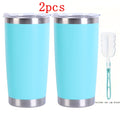 20 oz Insulated Tumblers 2-Pack, Stainless Steel Double-Wall Vacuum Thermal Cups without Handles or Straws for Outdoor Use, Game Day and Holiday Gifts