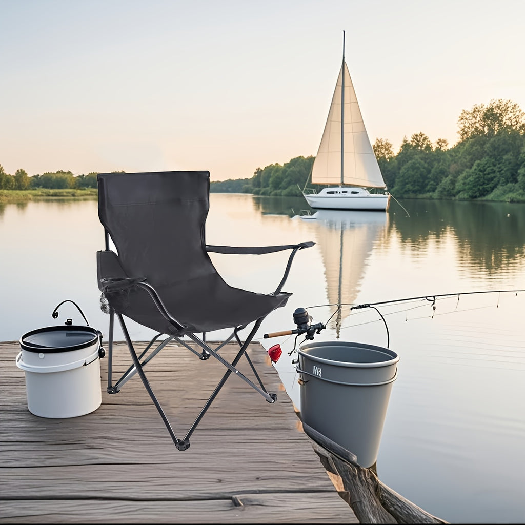 2-Pack Folding Camping Chairs with Cup Holders and Carry Bags
