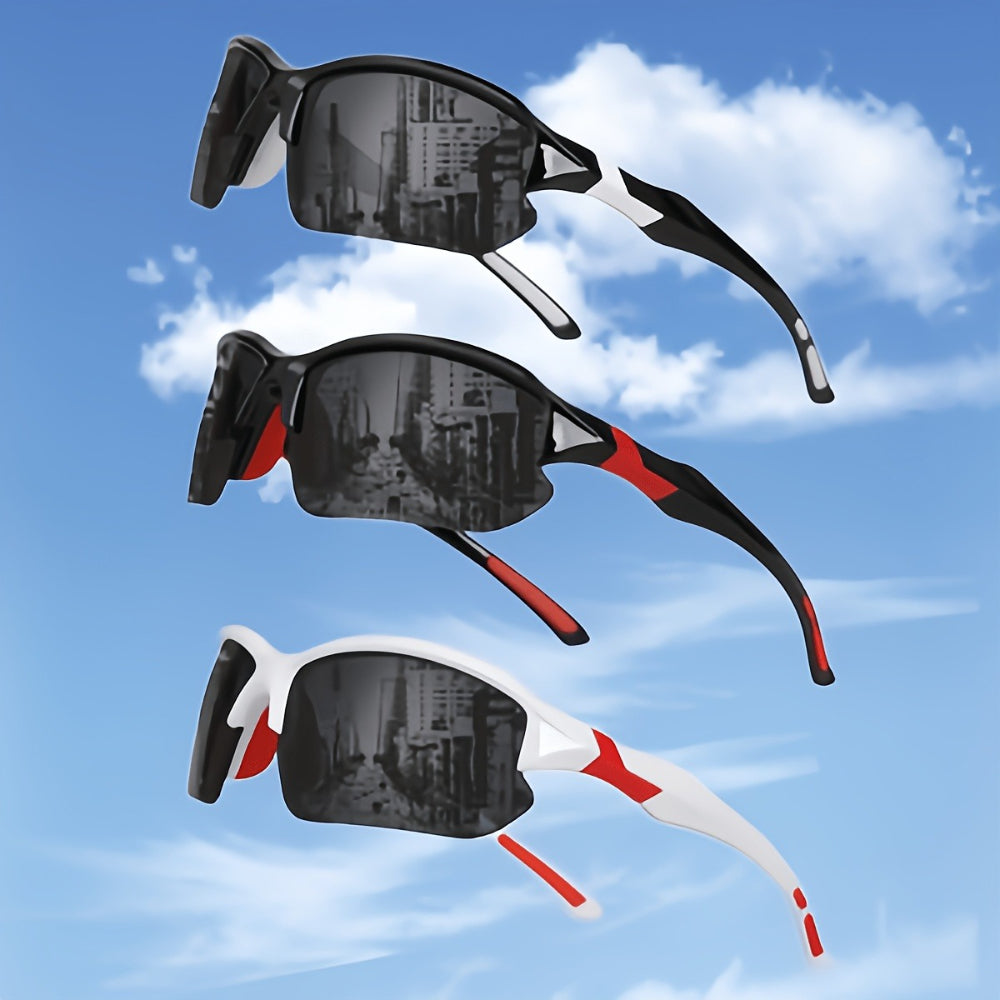 3-Pack Unisex Polarized Sports Glasses for Cycling, Fishing and Outdoor Travel, Casual Eyewear for Running, Driving and Golf