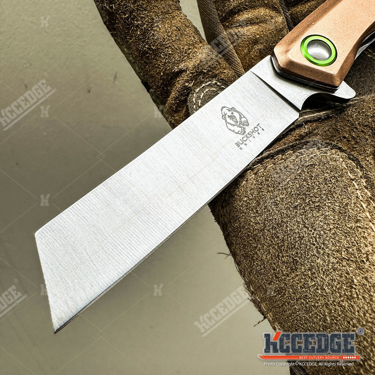 Cleaver Pocket Knife with Folding Stainless Steel Blade, Outdoorsman 7.75-Inch Listed Size for Everyday Cutting, Camping and Bushcraft Tasks