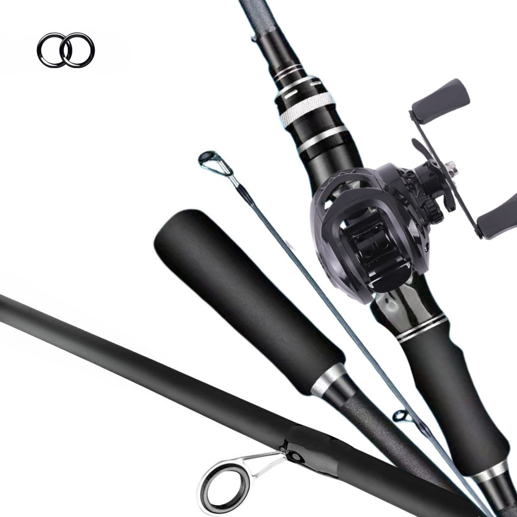 Black Carbon Fiber Fishing Rod and Reel Combo, Aluminum Alloy Reel with 7.2:1 Gear Ratio, 165 or 180 cm Rod and Left or Right Hand Options for Outdoor Anglers