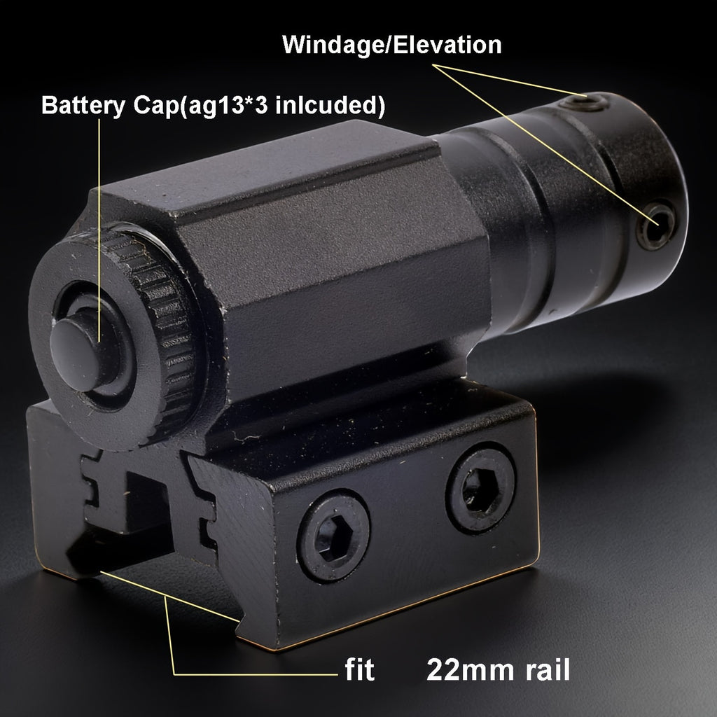 Compact Red Laser Sight with Rail Mount, Class IIIA AG13 Battery-Powered Accessory with Listed Output up to 5 mW for Hunting Gear Collections