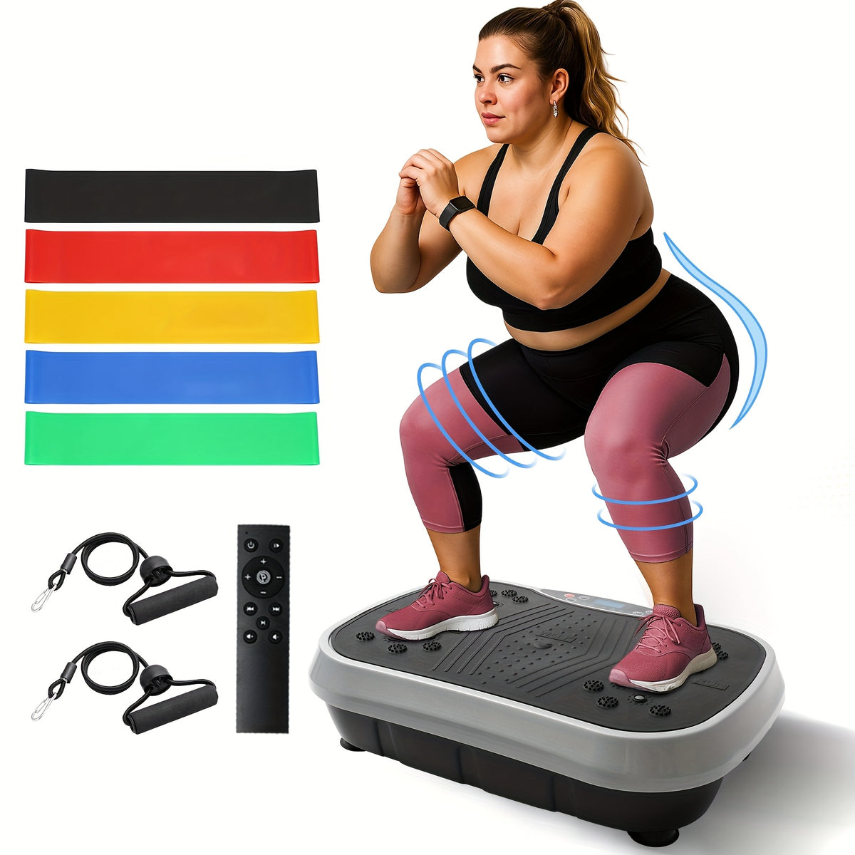 200W Vibration Plate Exercise Machine for Home Gym, 9 Programs and 100 Speed Levels with Remote, Compact Fitness Platform Rated to 330 lb