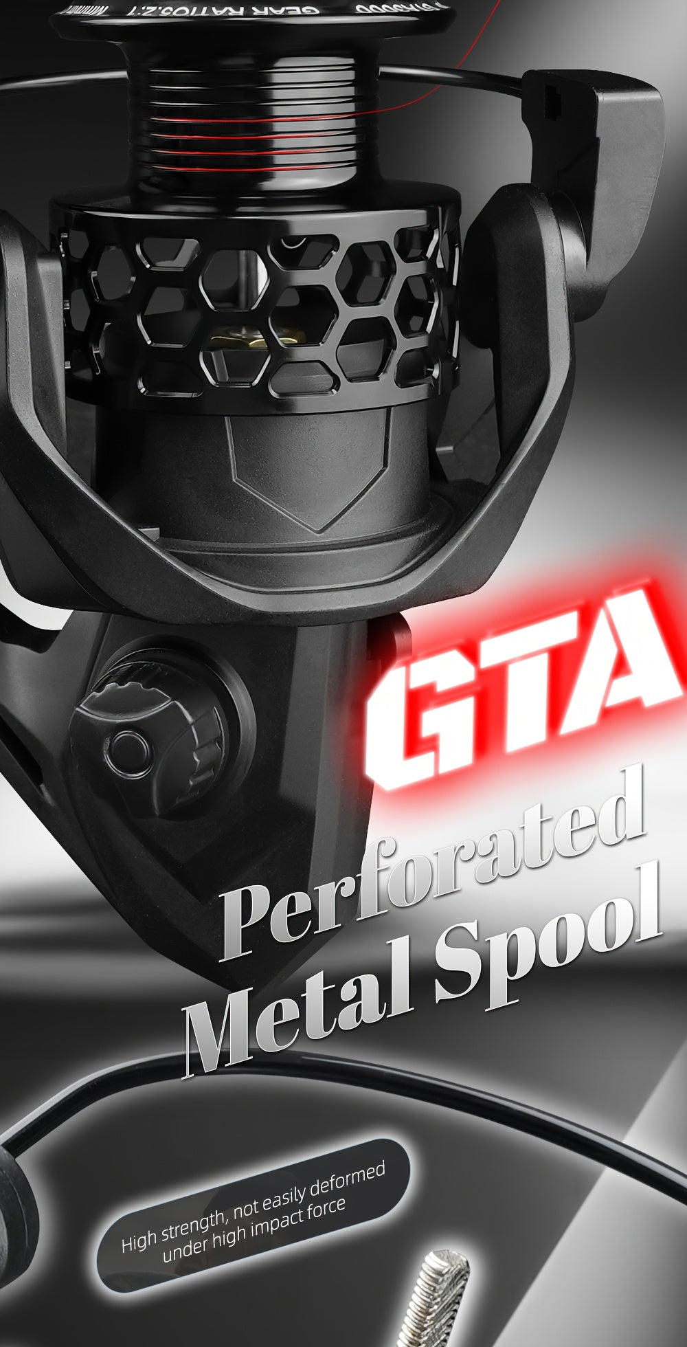 Spinning Reel GTA III Generation 1942 by ROOBLINOS, 1000 to 4000 Model Options for Fishing Rod Setup and Recreational Outdoor Angling